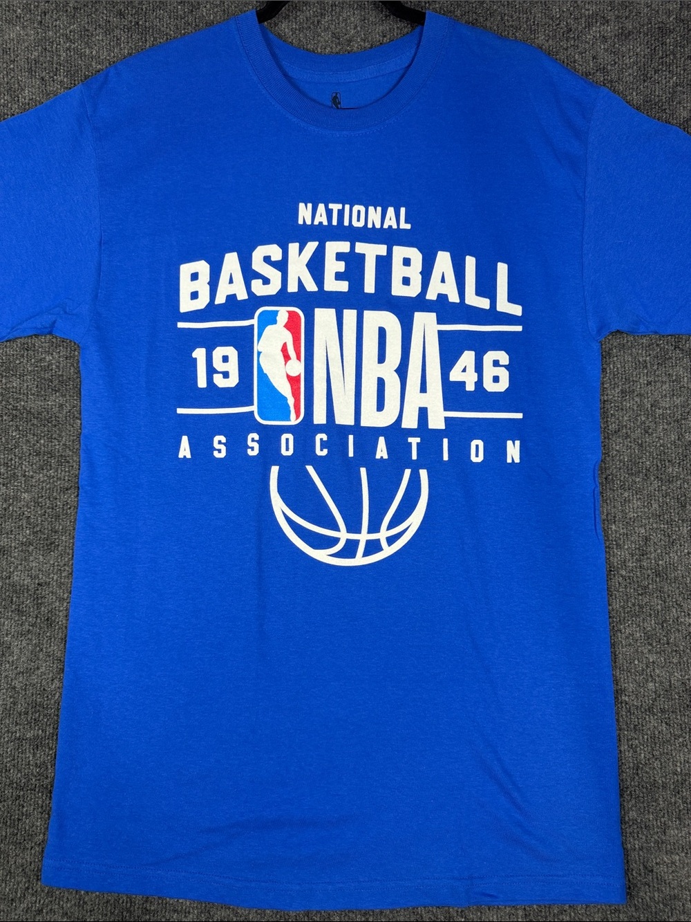 NBA Men's Medium National Basketball Association 1946 Graphic T Shirt Blue